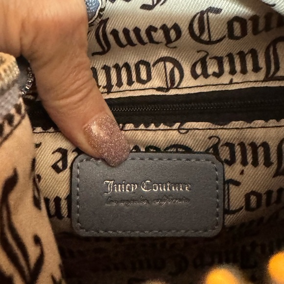 Juicy Couture Light Blue Velvet Satchel Bag with a gold purse charm.. NWT) - Picture 8 of 9